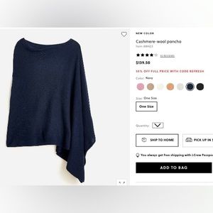 NWT Cashmere Wool Poncho